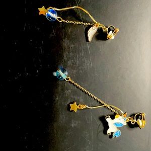 Cute horse and angel wing ear rings